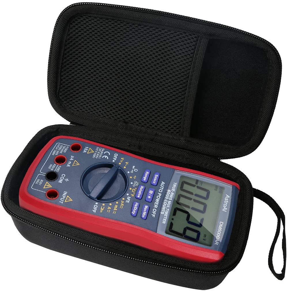 Khanka Hard Case Bag for KAIWEETS HT118A/Tacklife TRMS 6000/DM01M /DM02A /DM05 /KAIWEETS TRMS 6000 Multimeter Digital Multi Tester Auto-ranging Electrical Tester Volt Meter.(case only)