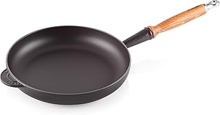 Le Creuset Gusseisen-Bratpfanne mit Holzgriff, Rund, Ø 28 cm, Für alle Herdarten inkl. Induktion geeignet, 3,28 kg, Schwarz