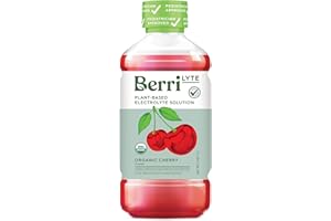 BERRILYTE Berri Lyte Plant Based Organic Electrolyte Solution – Pediatric Rehydration Drink – Low Sugar Cherry Flavor, 1 L, 1 ct