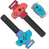 MENEEA Wrist Bands for Nintendo Switch Just-Dance 2026 2025 2024 2023 & for Zumba Burn It Up for Joy-Con, 2 Pack Adjustable Elastic Straps for Nintendo Switch & OLED for Adults and Kids Red/Blue