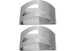 Toyvian 2pcs Stainless Steel Semi-Circle Tea Towel Hooks Self-Adhesive Wall-Mounted Bathroom Kitchen Towel