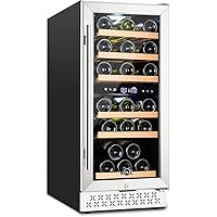 【Upgrade】TYLZA 15 Inch Dual Zone Wine Cooler, Wine Refrigerator Built-in 30 Bottle, Wine Fridge Under Counter…