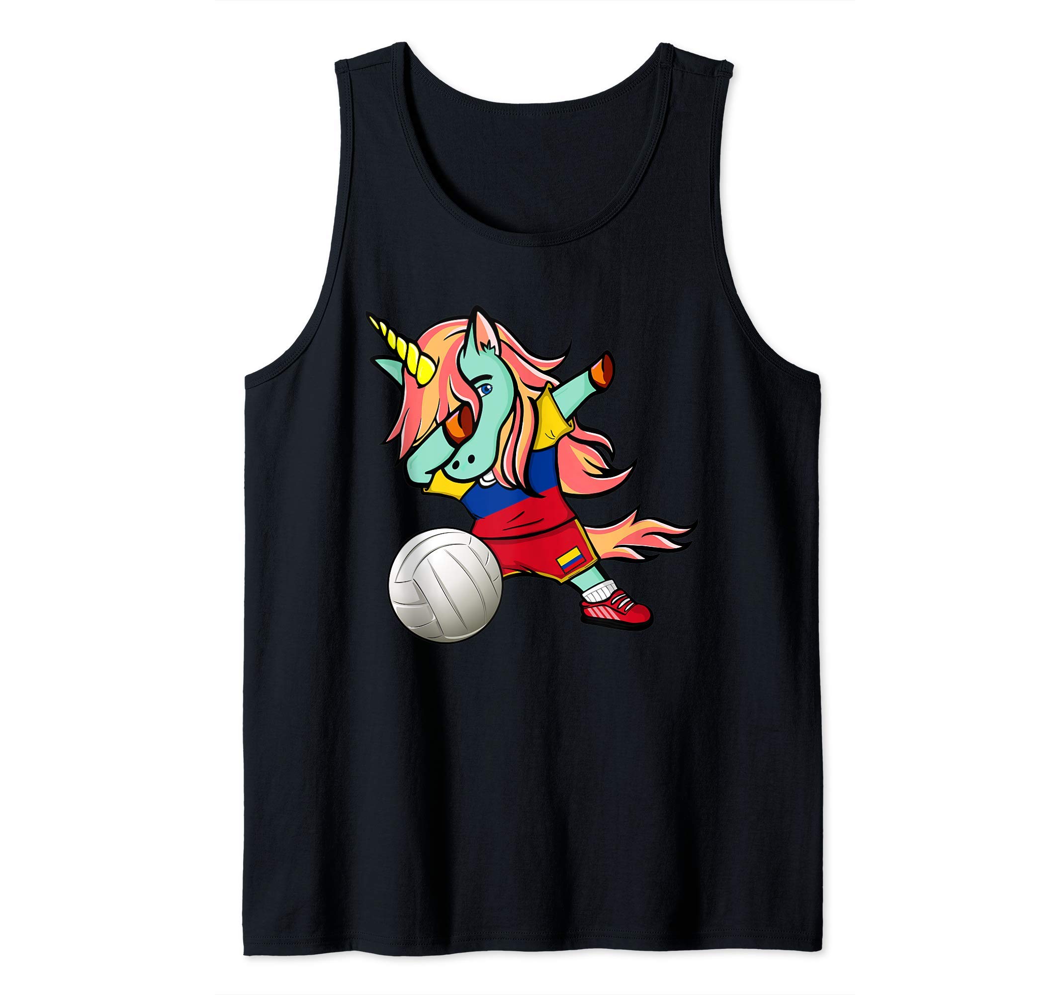 Dab Unicorn Colombia Volleyball Lovers Jersey Colombian Flag Tank Top