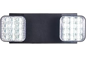 CM MZY Black Emergency Lights with Battery Backup,Commercial Emergency Light,Two Adjustable LED Light Head Emergency Lighting Fixtures,120V/277V AC, UL Certified,1 Pack
