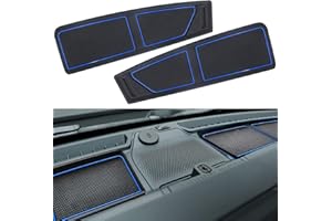 LOCOY Dash Cover Tray for Ford Bronco Accessories 2021-2023 2024 2025, Dashboard Compartments Mat, Anti-Slip Silicone Insert, Anti Dust Interior Dash Pad Liner for Bronco 2/4-Door (2pcs, Blue Trim)