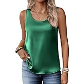 Zeagoo Silk Satin Tank Tops for Women Scoop Neck Sleeveless Camisole Tops 2026 Summer Basic Blouses