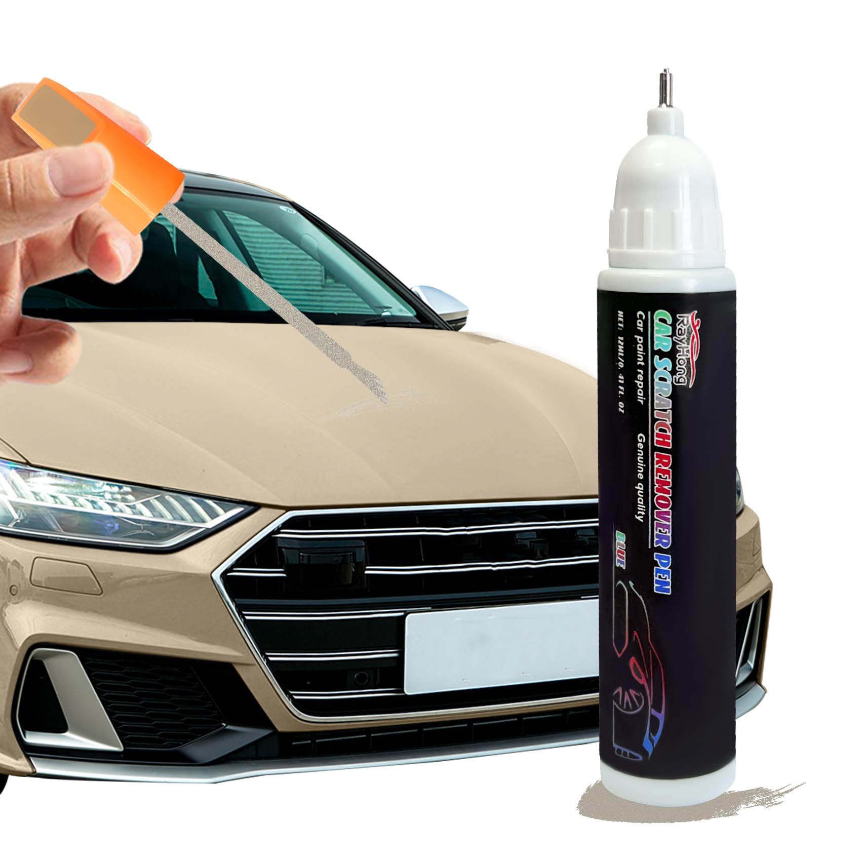 Photo 1 of QZTYTY Touch Up Paint for Cars, Car Paint Scratch Repair, Two-In-One Car Touch Up Paint Fill Paint Pen, Universal Car Accessories Decoration Auto Touch Up Paint for Scratch Repair Various Cars (Gold)