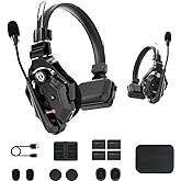 Hollyland Solidcom C1 2 Users 1100ft Full-Duplex Wireless Headset Intercom System for Team Communication Group Talk Single-Ear Headset with 1 Master & 1 Remote Headsets (C1-2S)