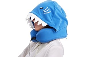 ALLINCOZY Privacy-Friendly Hooded Travel Pillow for Kids & Adults, Sensory-Friendly, Memory Foam Neck Support for Airplane, Car & Train, Breathable Fabric, Portable, Ultimate Comfort