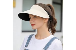 Women's Seamless One-Piece Sun Visor Hat UPF50+ UV Protection Foldable Wide Brim Sun Hat with Adjustable Headband for Summer
