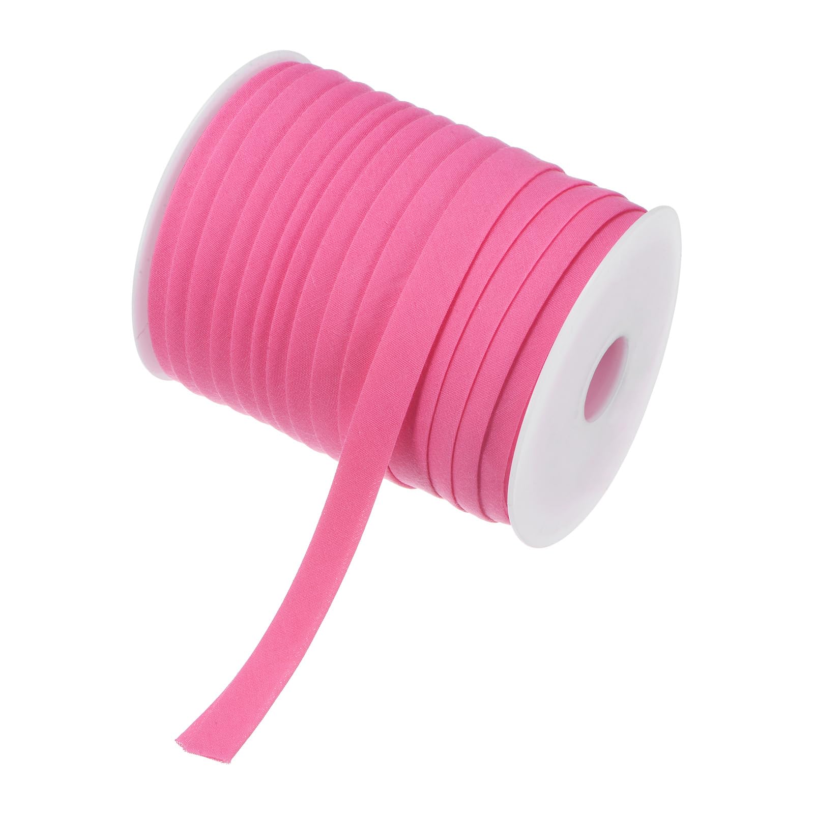 M METERXITY Double Fold Bias Tape 1/2 Inch 55 Yards Cotton Bias Binding Tape Bulk for Sewing/Seaming Hemming/Binding/Quilting/DIY Craft - Rose Red