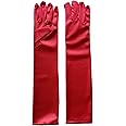 Aslana 14"-15" Elbow Long Satin Gloves for 4-9 yrs Girls Kids Flower Girls Princess Cosplay