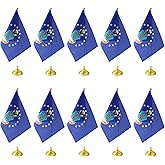 WXTWK 12 Pack American USA Air Force Desk Flag Small Mini US Military Table Flags With Stand Base,United States Army Festival Events Celebration Decorations