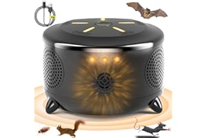 MULTILASER Mice Rat Repellent Indoor, Ultrasonic Repellent Rodent Mice, 360° Squirrel Repeller with 9 Strobe Lights, Repel Mouse/Squirrel/Bat for Attics, House