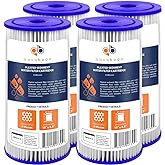 Aquaboon 5 Micron Pleated Sediment Water Filter 10 x 4.5 Cartridge - Whole House Water Filter Replacement - Whole House Water Filters Cartridges Compatible with Well Filters FXHSC, R50-BBSA, 4-Pack