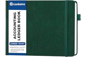 LANKAIVA Accounting Ledger Book - Ledger Books Bookkeeping for Personal & Small Business Accounting, Expense Tracker Notebook for Expenses, Deposits & Balance, B5 Log Book for Business Essentials, Green