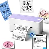 Phomemo Bluetooth Thermal Label Printer, 241BT 4X6 Wireless Shipping Label Printer for Small Business, Labels Printers for Shipping Package, Compatible with iPhone, Android, Purple
