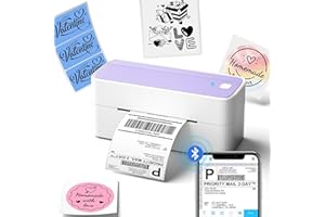 Phomemo Bluetooth Thermal Label Printer, 241BT 4X6 Wireless Shipping Label Printer for Small Business, Labels Printers for Shipping Package, Compatible with iPhone, Android, Purple