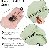 RRICHH 6PCS Zipper Repair Kit Zip Puller Replacement Set for #3 #5 #8 view 6