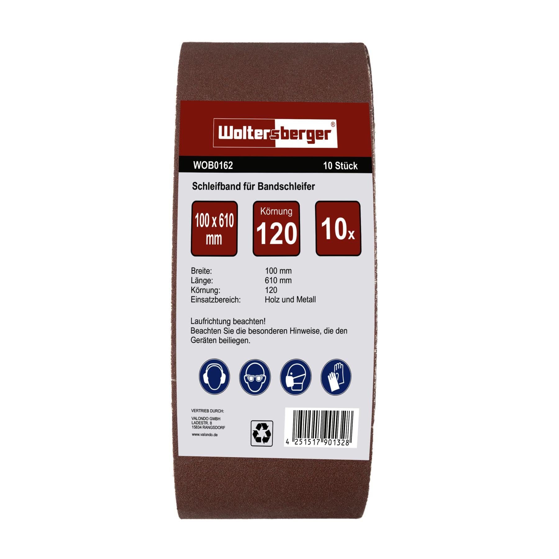 Woltersberger Fabric Sanding Belts, 100 x 610 mm