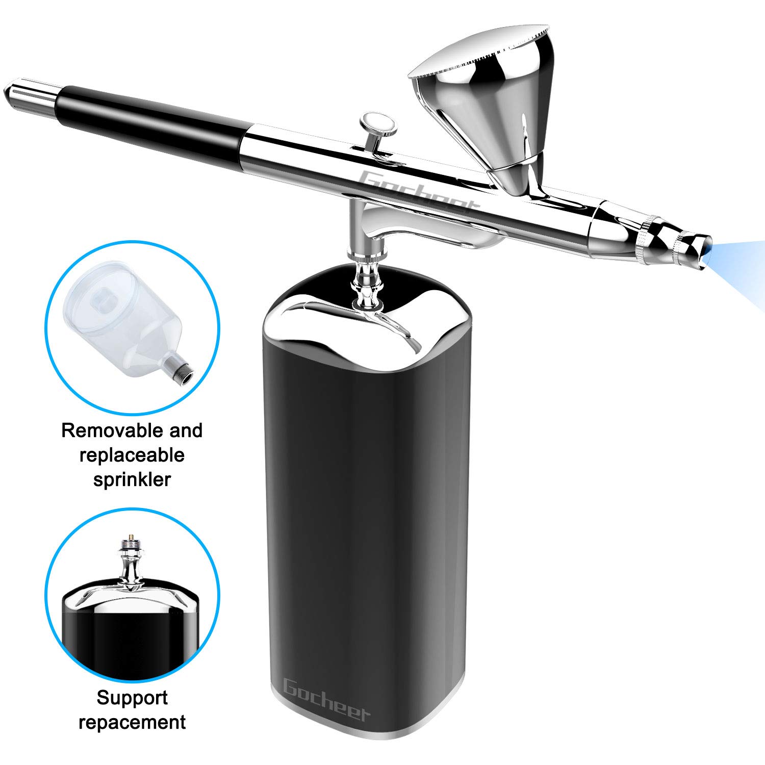 Gocheer Airbrush Kit,Mini DoubleAction Auto Airbrush, Professional