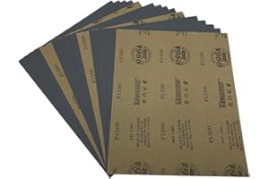 AutKerige 1500 Grit Wet Dry Sandpaper, 9 x 11 Inch Sanding Sheets, 15PCS Premium Silicon Carbide Sand Paper for Wood Metal Ceramic or Auto Polishing and Scratches Removing