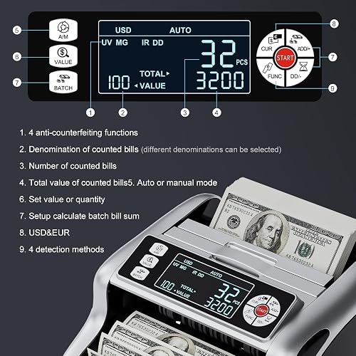 Money Saving Money Counter Machine With UV/MG/IR Detection | Value ...