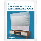Foam Flat Screen TV Cover and Bubble TV Protective Cover, Fits Up to 65" TV | 65"W X 37"H, 1&times;Foam and 1&times;Bubble, Flat Screen TV Protection Bubble Wrap for TV Moving, Storing, Packing or Home Renovation