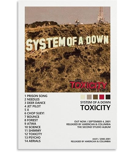Amazon.com: CHAUE System of A Down Poster Toxicity Album Cover