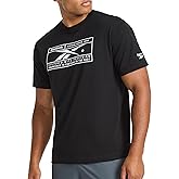Reebok Mens Short Sleeve Graphic Crewneck T-Shirt, Standard Fit, Lightweight Cotton-Poly Fabric