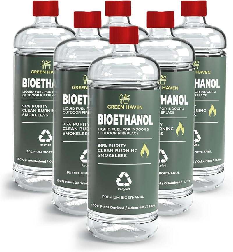 Green Haven 6L Premium Bioethanol Fuel for Fireplace High Purity 96%