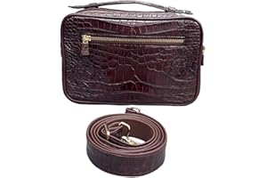 Genuine alligator crocodile leather skin premium luxury Golf Shoe Bag, sport, tennis travel shoes bag Brown, Brown, Extra Com