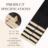 GOO GOO Tape In Hair Extensions 18in 25g 10pcs 1B Natural Black Human Hair view 3