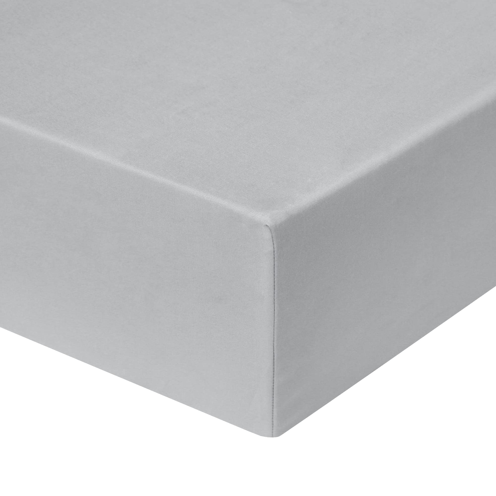 PiccoCasa Bamboo Fitted Sheet, Viscose from Bamboo Soft Silky Breathable Wrinkle Fade Resistant, Organic Bamboo Cooling Sheets with 16" Deep Pocket Light Grey Single