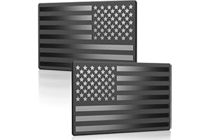 HADWOER 2 Pack Car American Flag Sticker, Black 3D US Decal for Vehicles, 5"x 3" Small USA Bumper Emblem Sticker Compatible with Jeep, Trucks, RV, SUV and More (One Left and One Right)