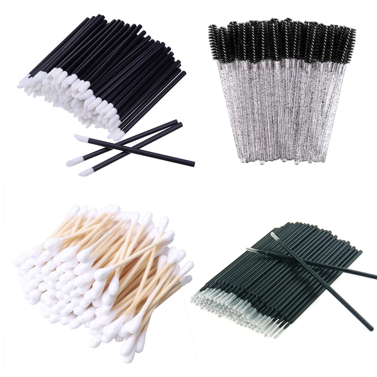 ZHIYE 350Pcs Disposable Mascara Wands Lip Brushes Set - Micro Applicator Cotton Buds Makeup Tools