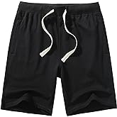 AMY COULEE Men's Casual Classic Shorts Athletic Cotton Sweat Shorts with Drawstring