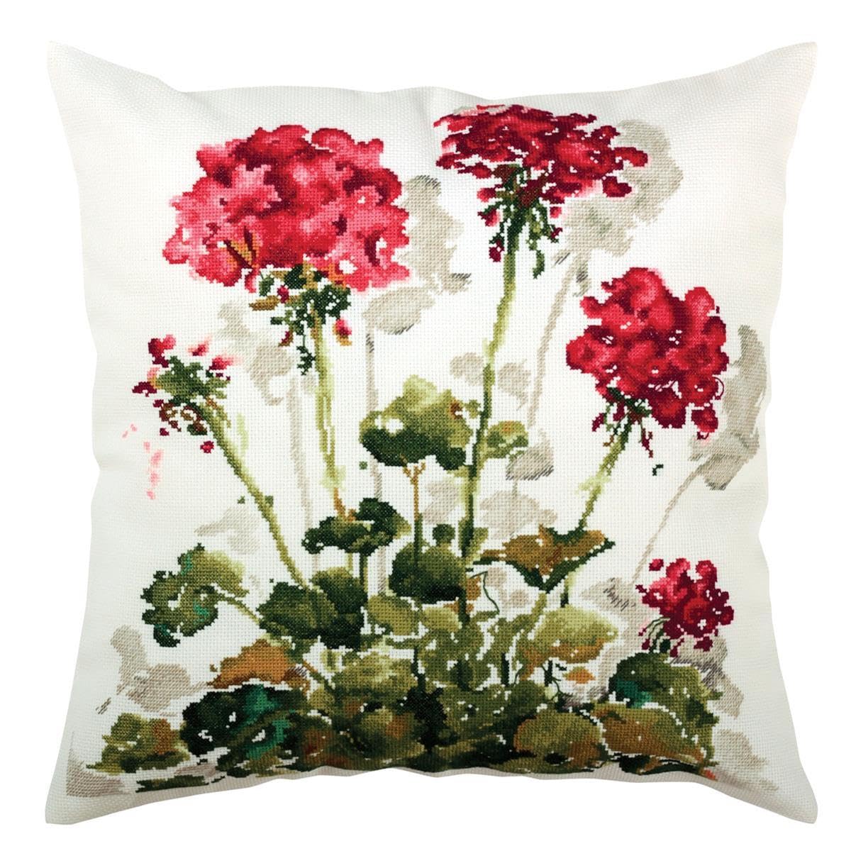 RTO Cross Stitch Cushion, Cotton, Multicoloured, 40x40 cm