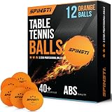 SPINSTI Table Tennis Balls 12 Pack 3 Star 40+ Orange ABS Celluloid Free