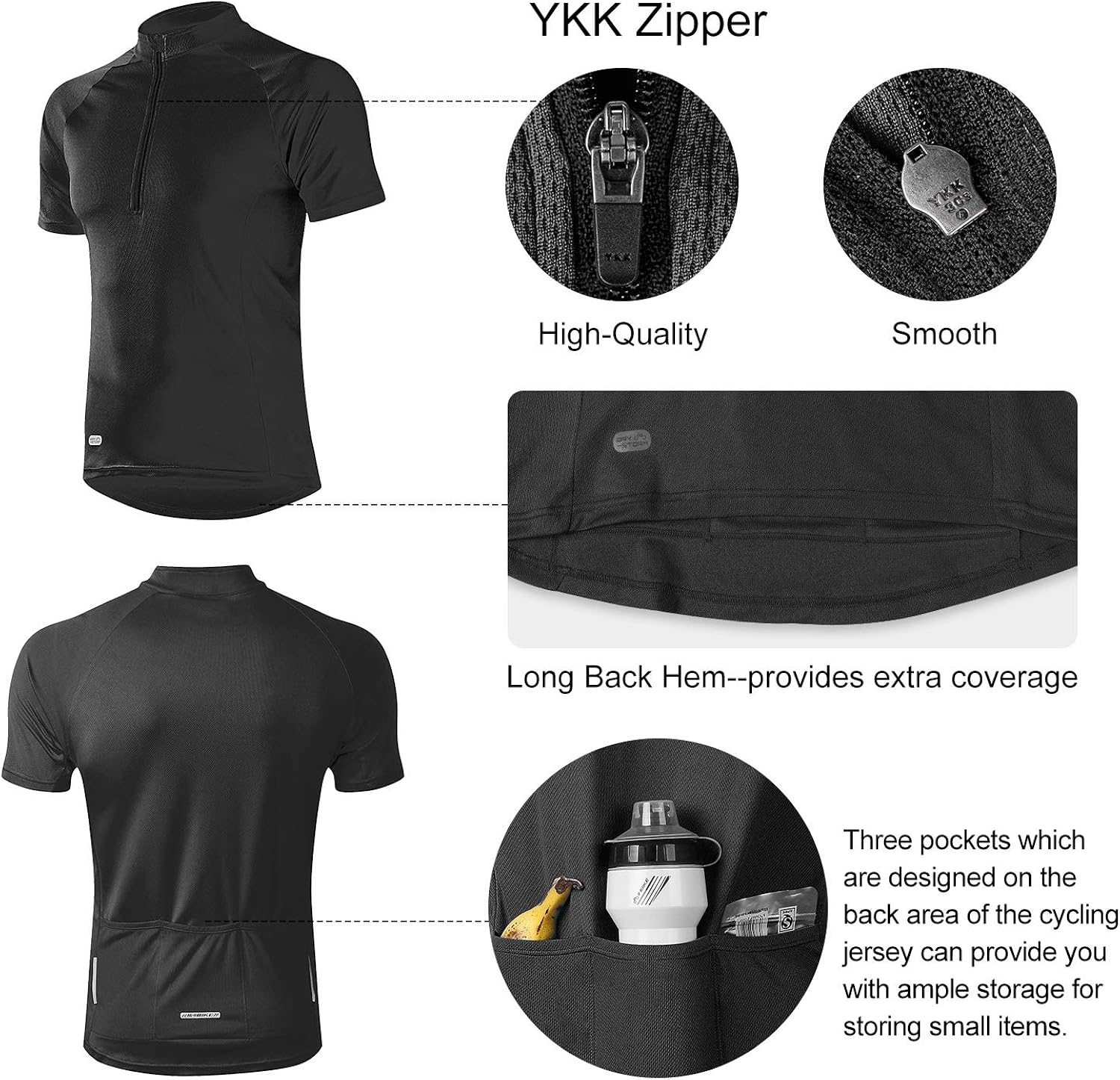 INBIKE Men's Moisture Wicking Short Sleeve Quick Dry Bike Jersey Running Tops Breathable Basic Shirts for Sports: Clothing