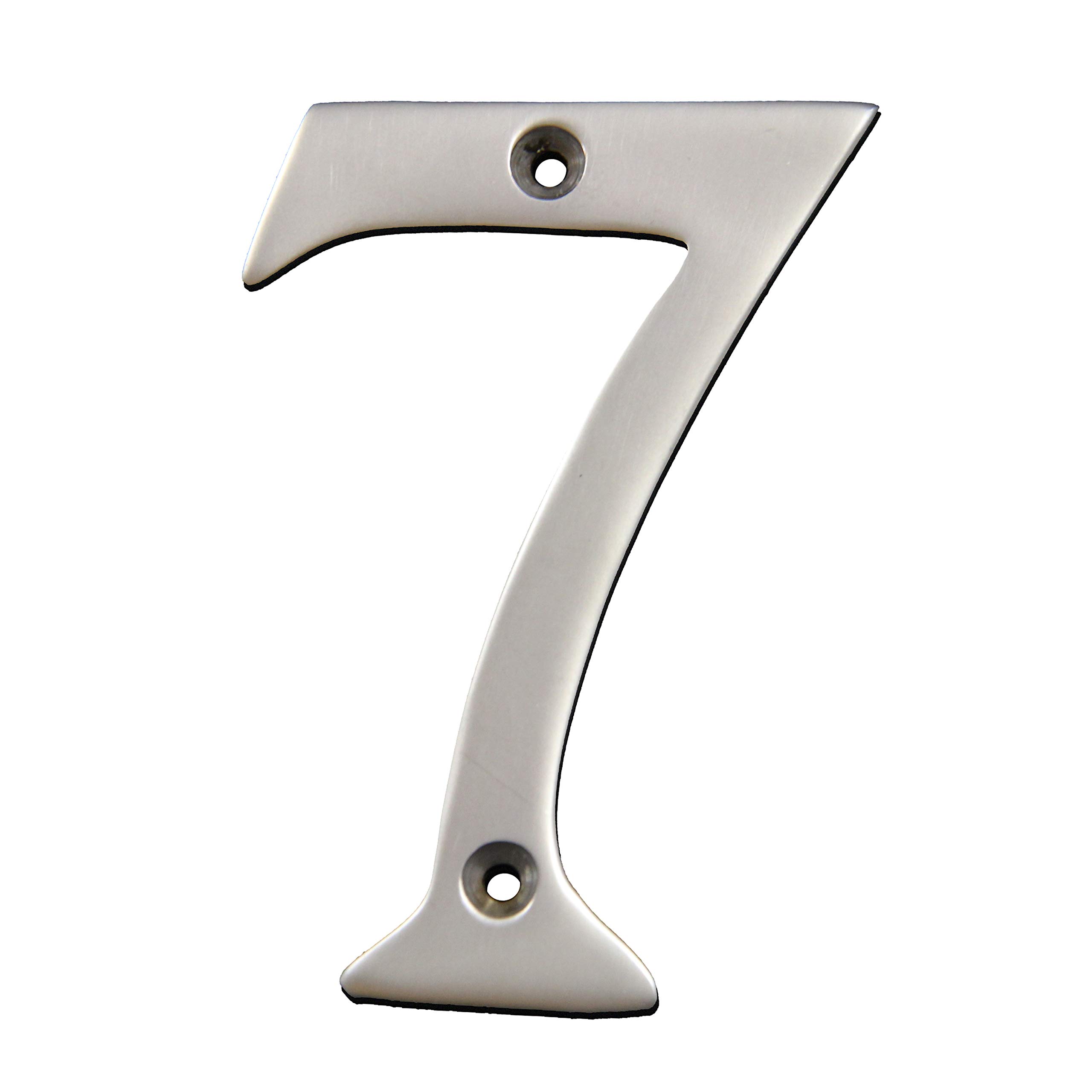 RCH Hardware NO-BR2271-100 Brass House Number, 4 Inch, Satin Chrome