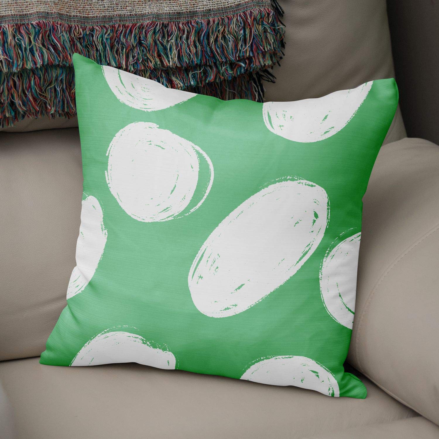 Bonamaison Decorative Cushion Cover Petrol Green & White, Throw Pillow Covers, Home Decorative Pillowcases for Livingroom, Sofa, Bedroom, Size: 50x50 Cm - Designed and Manufactured in Turkey