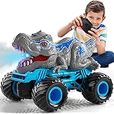 Bennol Remote Control Dinosaur Car for Boys Kids, 2.4Ghz RC Dinosaur Truck for Toddlers, Electric Hobby RC Car Toys with Light & Sound Spray Birthday for 3 4 5 6 7 8 Year olds Kids Boys