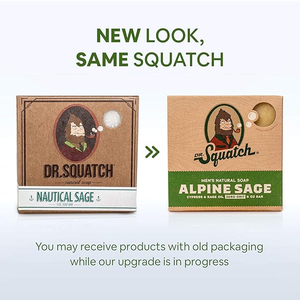 DR. SQUATCH ALL NATURAL BAR SOAP FOR MEN WITH ZERO GRIT, ALPINE SAGE