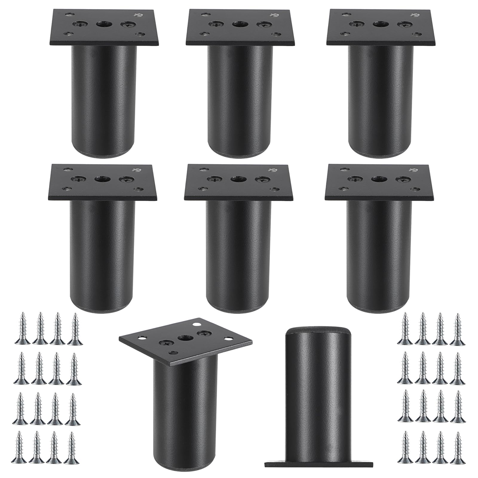 OwnMy 8PCS 3 Inch Metal Furniture Legs Feets Black Aluminum Alloy ...
