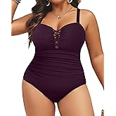 Daci Women Plus Size One Piece Swimsuit - Tummy Control Bathing Suits Ruched Lace up Swimwear Sexy Swimsuits 2025