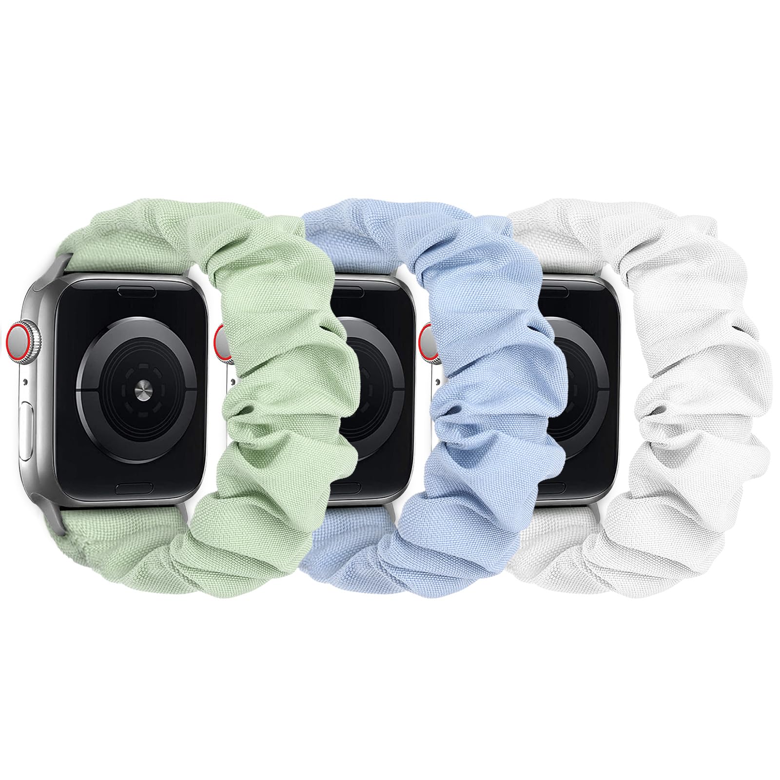 Photo 1 of sylacor Scrunchie Bands Compatible with Kids Apple Watch Band, Cute Stretchy Breathable Strap for iWatch Series 10 9 8 7 6 5 4 3 SE SE2 Small Wrists Boys Girls