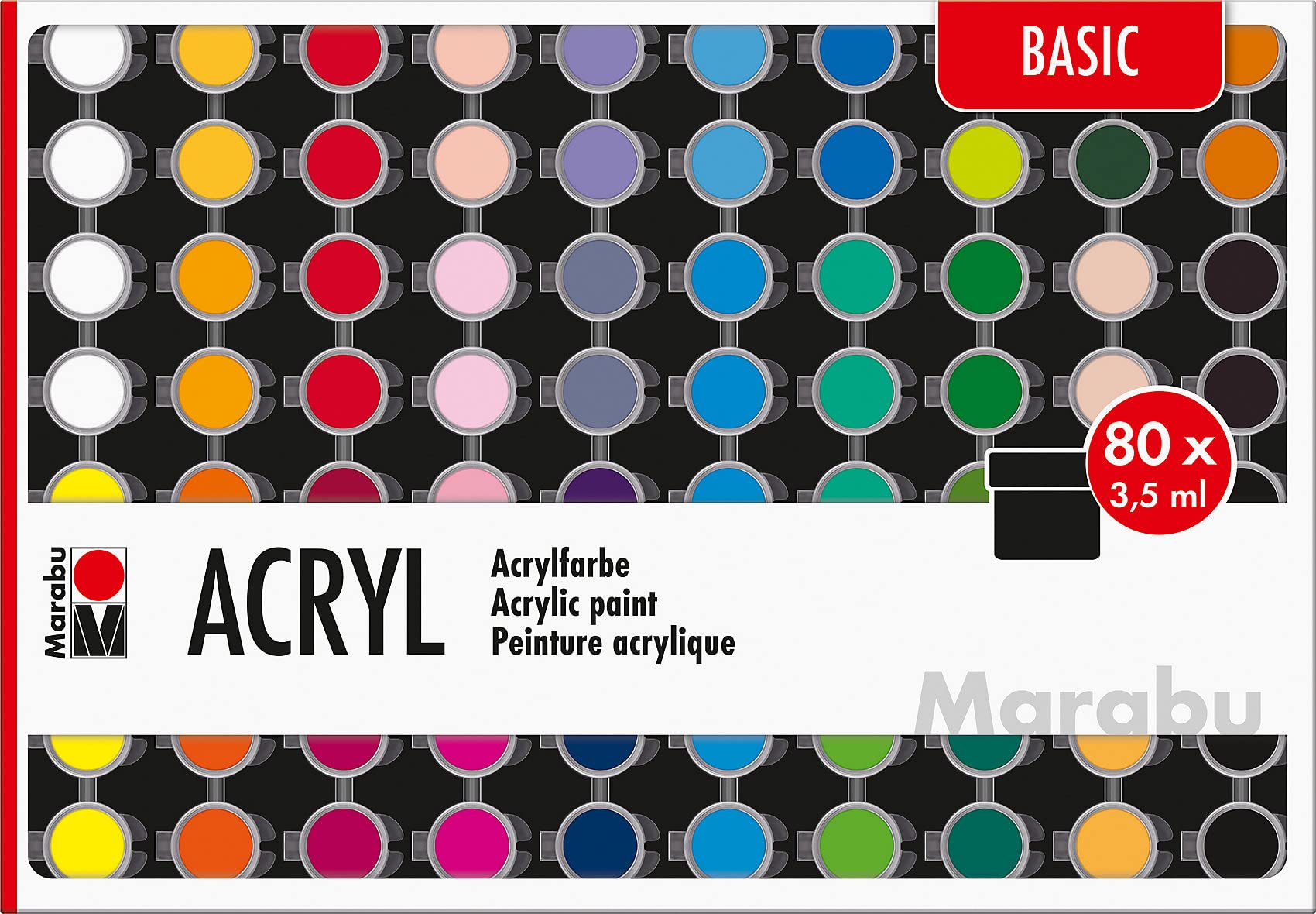 Marabu Acrylic Paints, Multi, 3.5ml