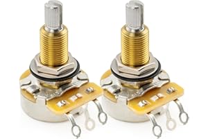 MUSICLILY CTS 450 A500K Pots Long Split Shaft 3/4 Inch 10% Audio Taper Potentiometers for Electric Guitar Bass (Set of 2)