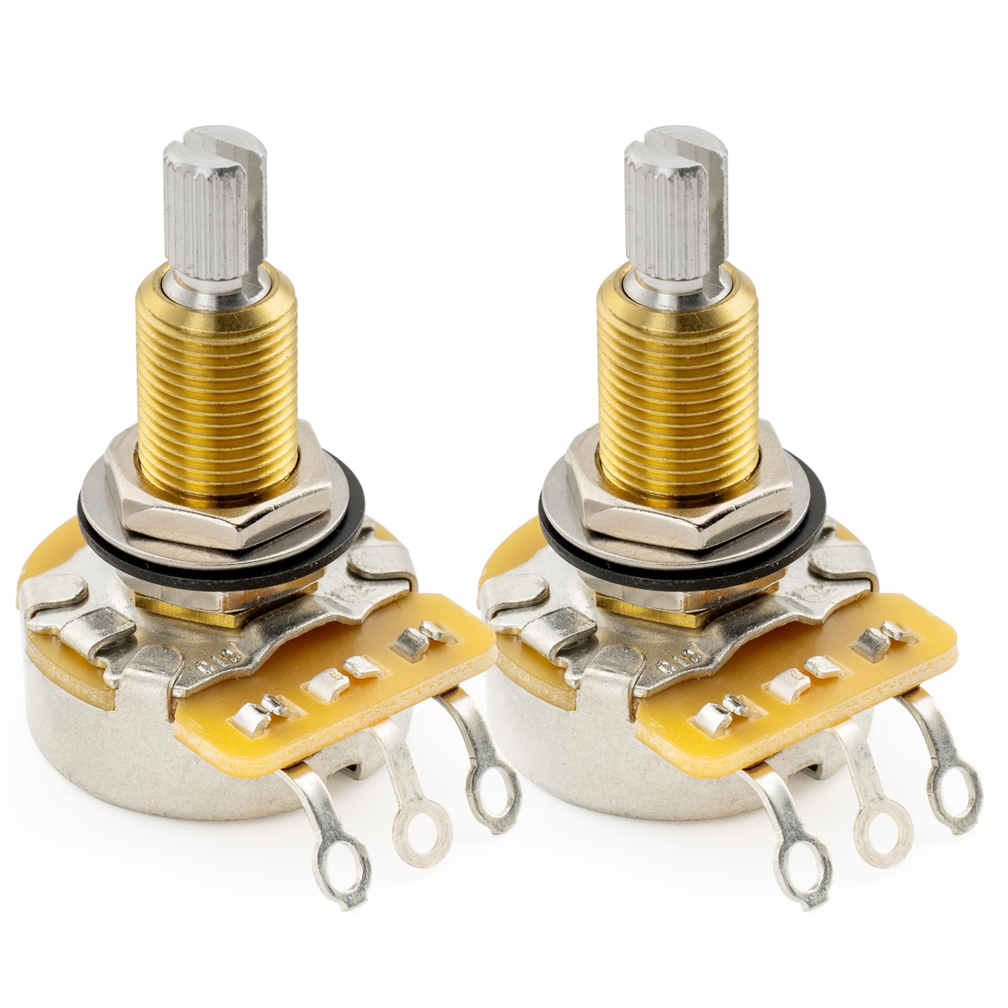 CTS 450 A500K Pots Long Split Shaft 3/4 Inch 10% Audio Taper Potentiometers for Electric Guitar Bass (Set of 2)